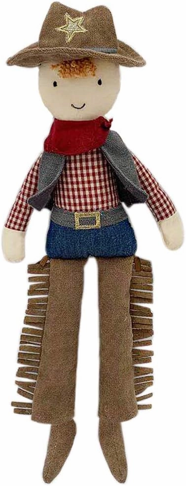 MON AMI Cooper The Cowboy Doll – 15”, Soft & Elegant Plush Stuffed Doll for Kids of All Ages, Use as Toy or Room Décor