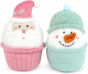 MON AMI Holiday Cupcakes Plush Set 2 Pcs – 6x4”, Food Plush Toys, Baby Shower Decoration, Soft & Squishy for Kids of All Ages