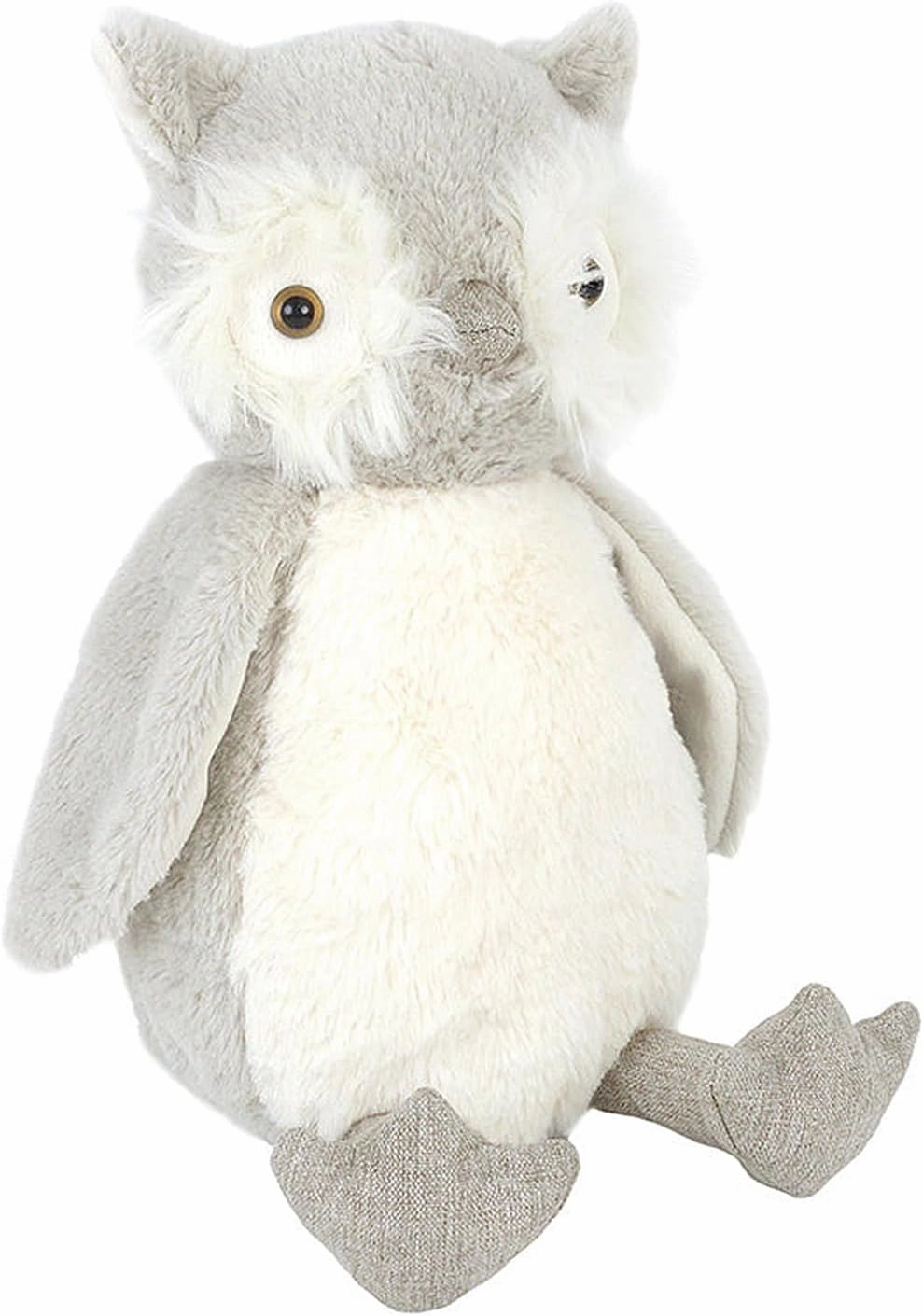 MON AMI Oliver The Owl Plush Toy - 13" Soft & Cuddly Plushie, Adorable Stuffed Animal for Kids, Baby Gift, Huggable Soft Toy, Features Plastic Eyes & Beads for Weighted Feel, Perfect for Snuggling