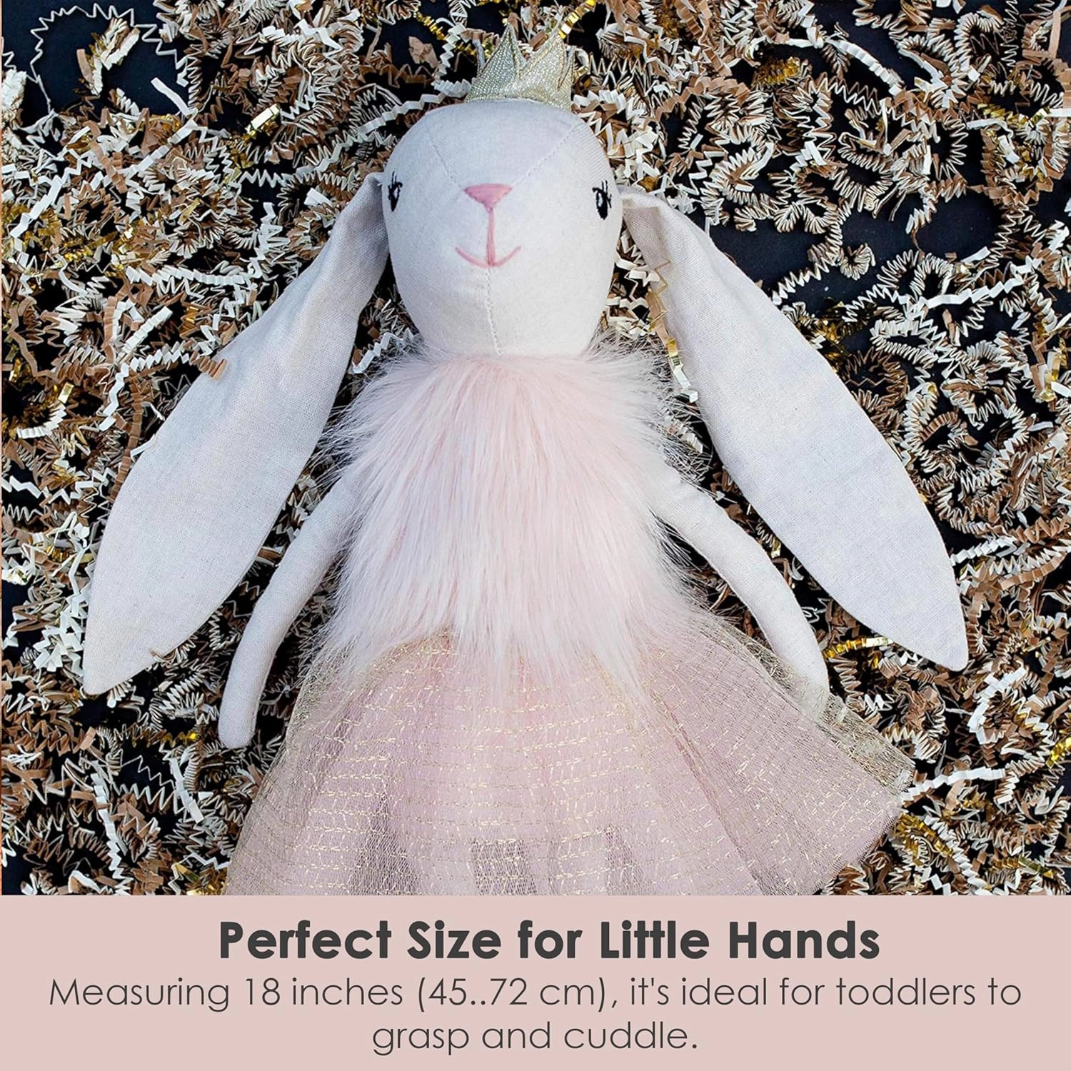 MON AMI Princess Bunny Stuffed Doll - 18", Soft & Cuddly Plush Animal Doll for Kids of All Ages, Use as Toy or Room Décor