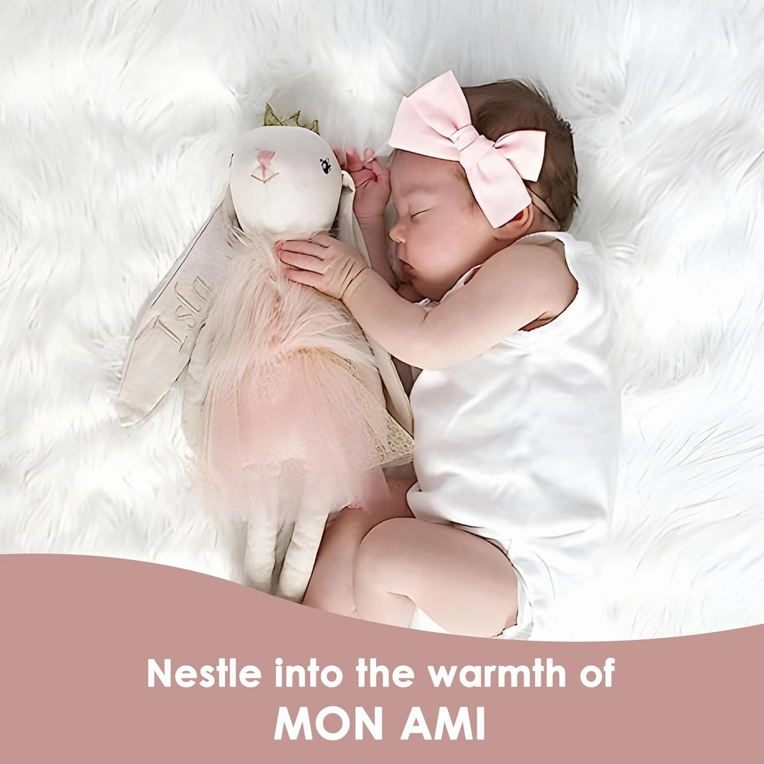 MON AMI Princess Bunny Stuffed Doll - 18", Soft & Cuddly Plush Animal Doll for Kids of All Ages, Use as Toy or Room Décor