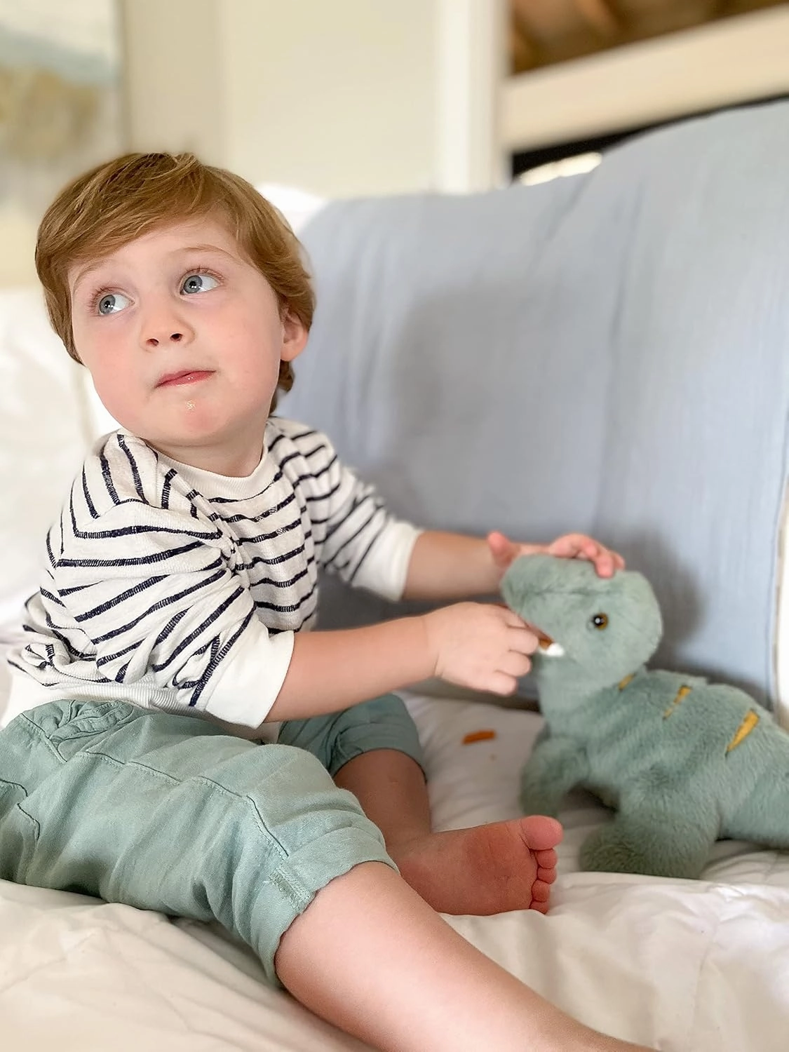 MON AMI Tiny The T-Rex Dino Stuffed Animal - 14”, Soft & Cuddly Dinosaur Plush, Use as Toy or Nursery Room Décor, Great for Kids of All Ages