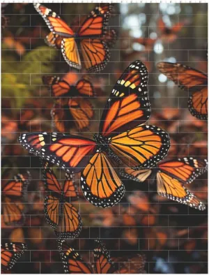 Monarch Butterflies Building Block Puzzle Personalized Building Bricks for Adults Square Shaped Block Puzzle Building Brick Block Puzzles Valentine's Day Gifts for Home Decor Brick Puzzle