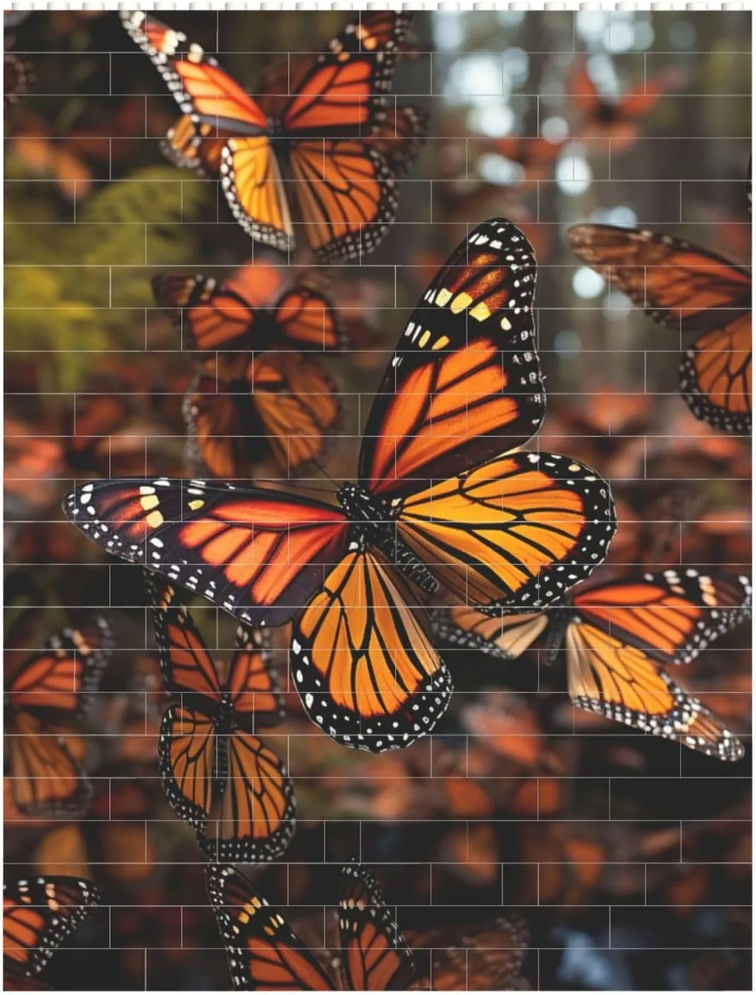 Monarch Butterflies Building Block Puzzle Personalized Building Bricks for Adults Square Shaped Block Puzzle Building Brick Block Puzzles Valentine's Day Gifts for Home Decor Brick Puzzle