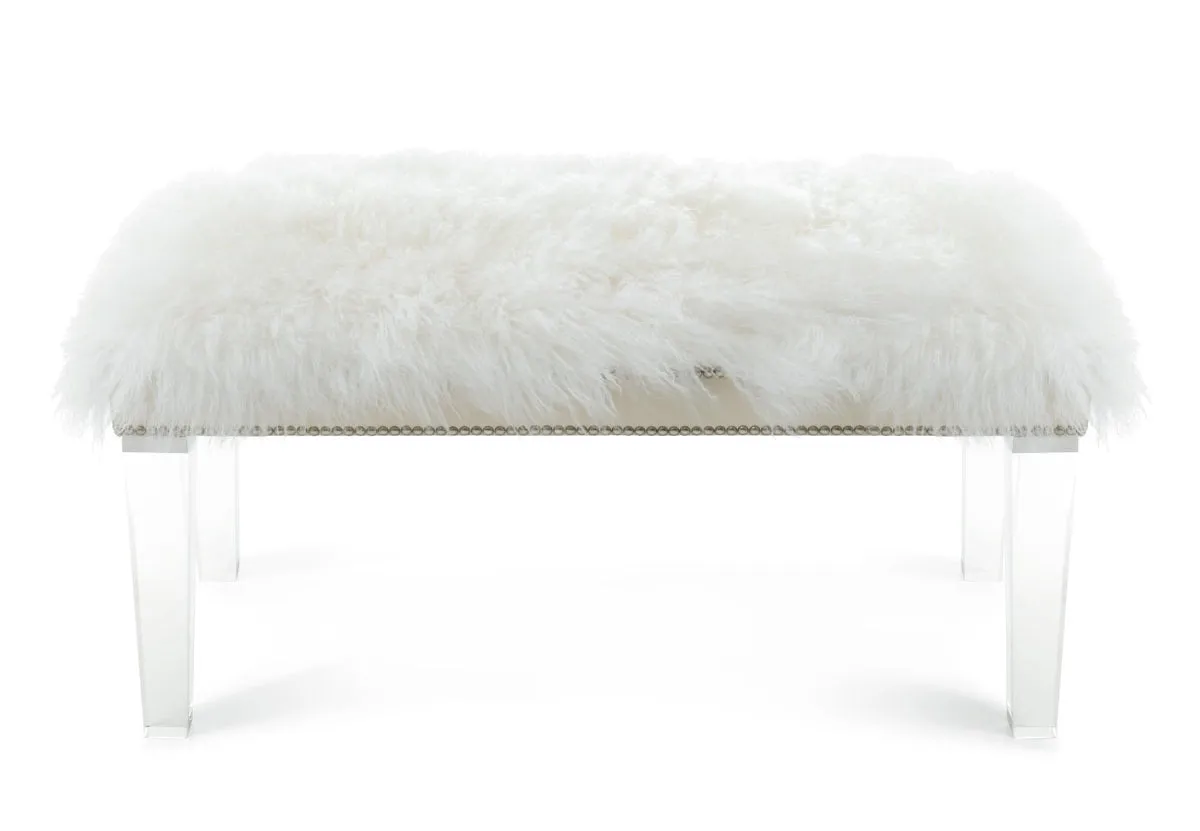 Mongolian Sheepskin Bench - 60" - Choice of Color