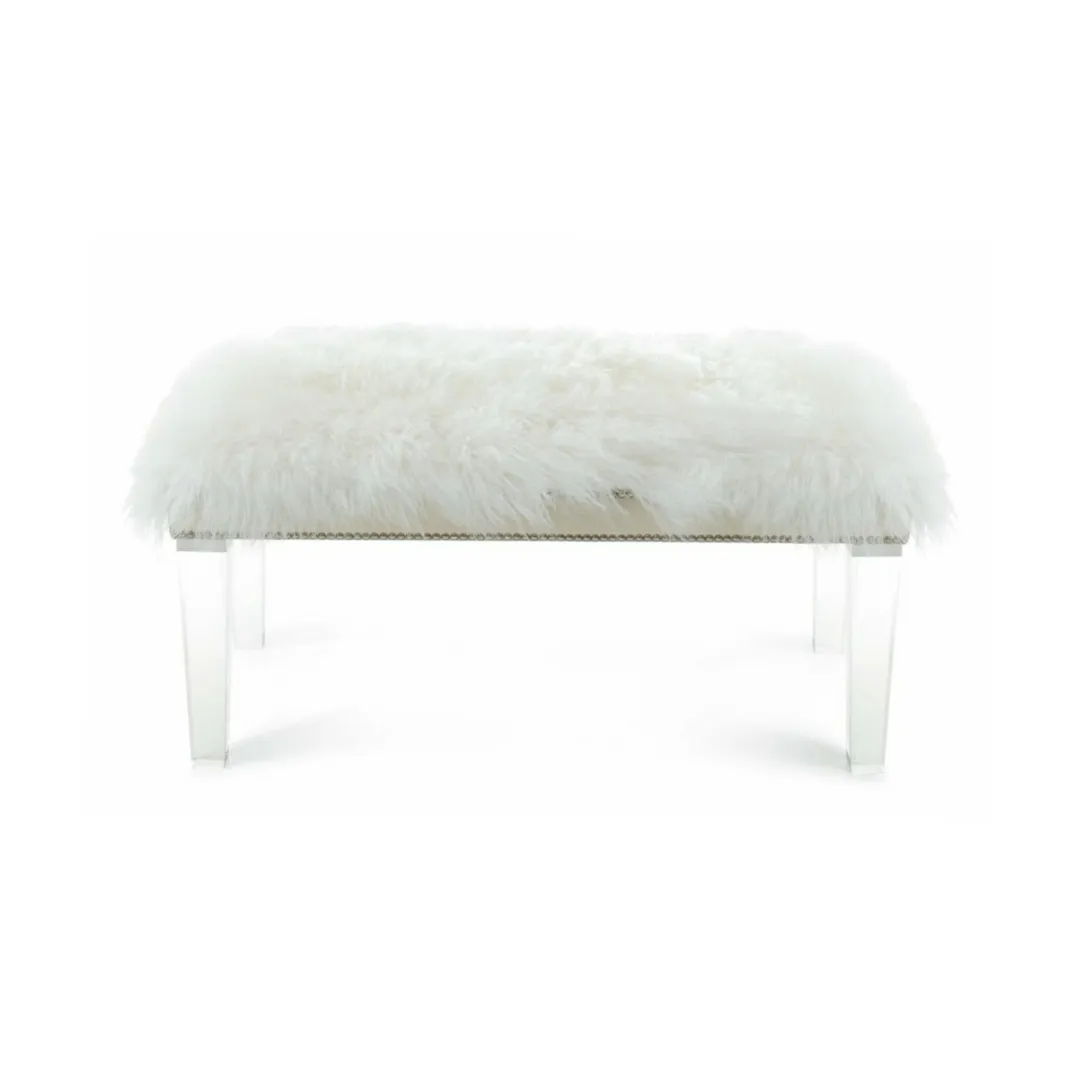 Mongolian Sheepskin Bench - 60" - Choice of Color