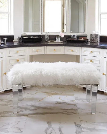 Mongolian Sheepskin Bench - 60" - Choice of Color