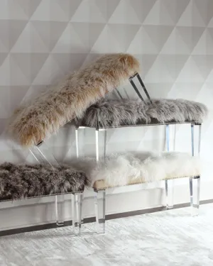 Mongolian Sheepskin Bench - 60" - Choice of Color