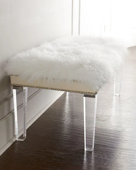 Mongolian Sheepskin Bench - 60" - Choice of Color