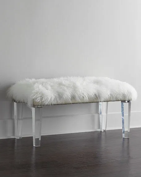 Mongolian Sheepskin Bench - 60" - Choice of Color