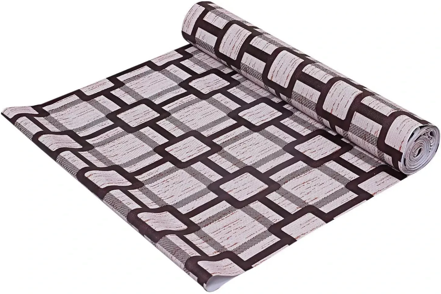 Mopak Decor Polyester Embroidered Fridge Mat & Cover – Brown Box, Pack of 1 (Model: 50045, Size: 45 x 1000 cm)