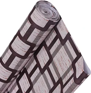 Mopak Decor Polyester Embroidered Fridge Mat & Cover – Brown Box, Pack of 1 (Model: 50045, Size: 45 x 1000 cm)