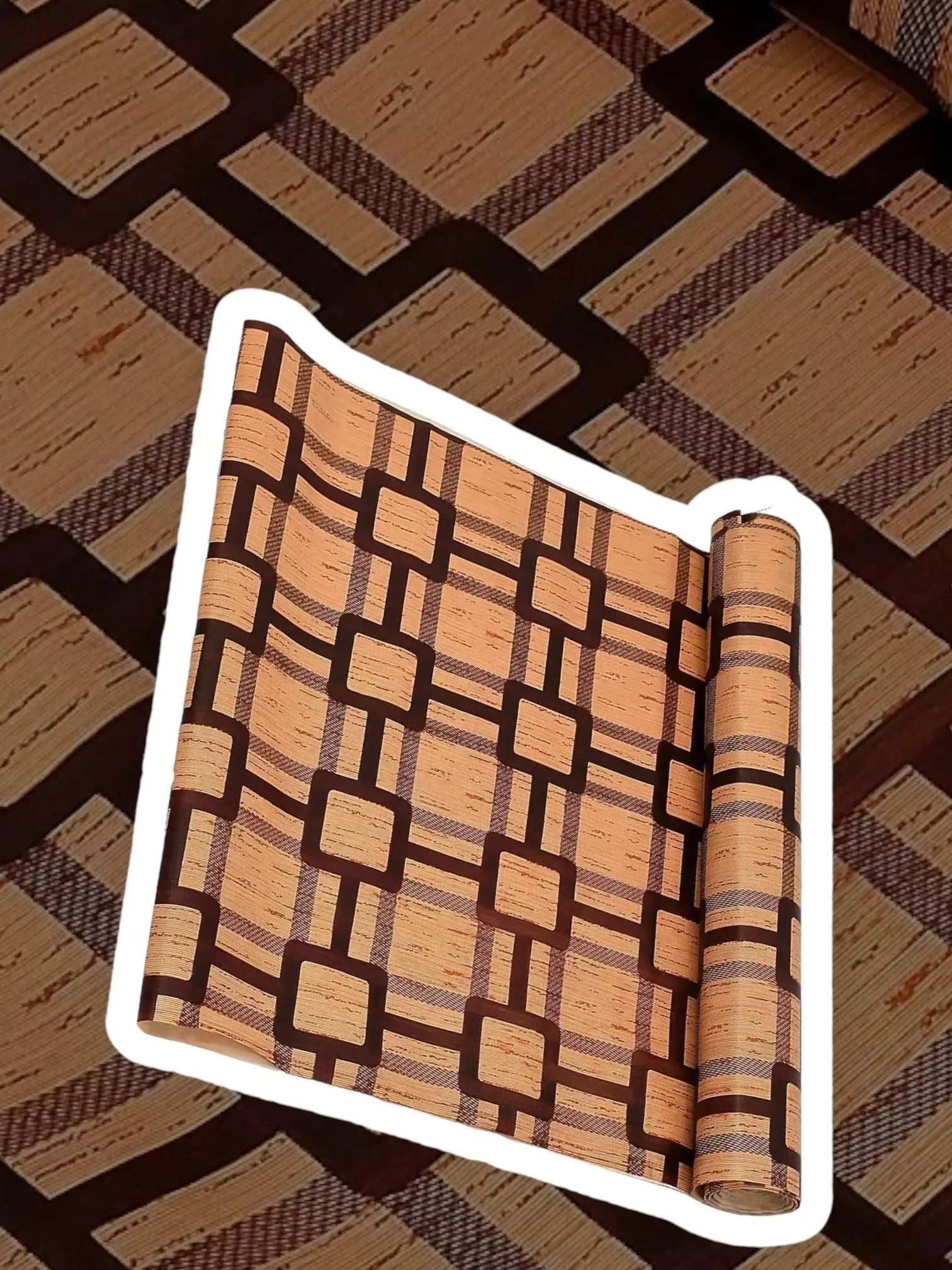 Mopak Decor Polyester Embroidered Fridge Mat & Cover – Brown, Pack of 1 (Model: 50045, Size: 45 x 600 cm)