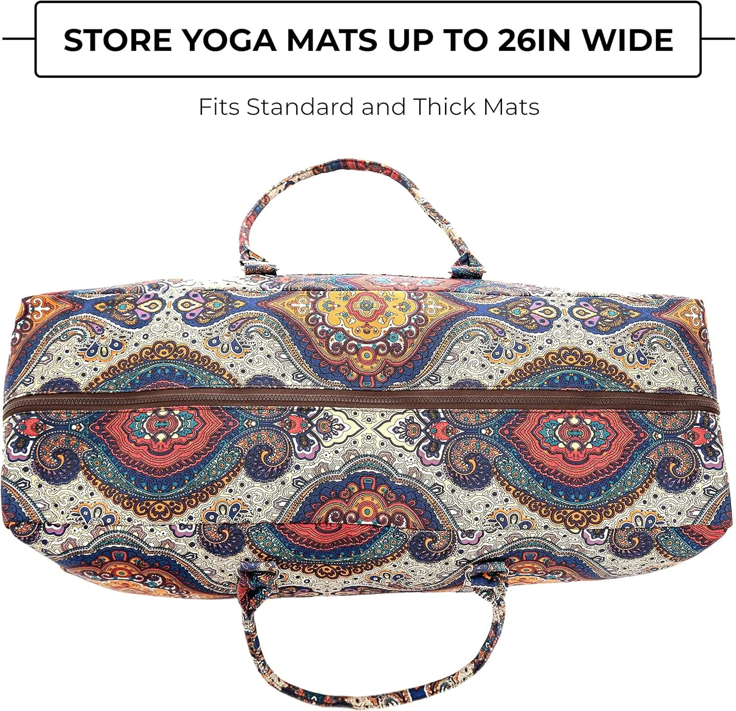 Mount Adams XL Yoga Mat Bag, 26" x 10" x 10", Extra Large Yoga Mat Carrier, Fitness Bag for Exercise Mat, Block, Straps, and Blanket, Canvas Gym Duffle Bag for Workout Accessories