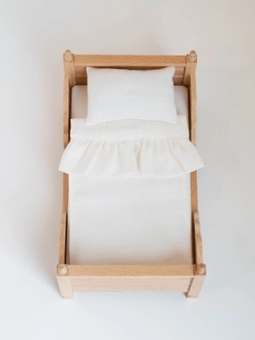 Mouse Sized Dollhouse off white linen bedding set