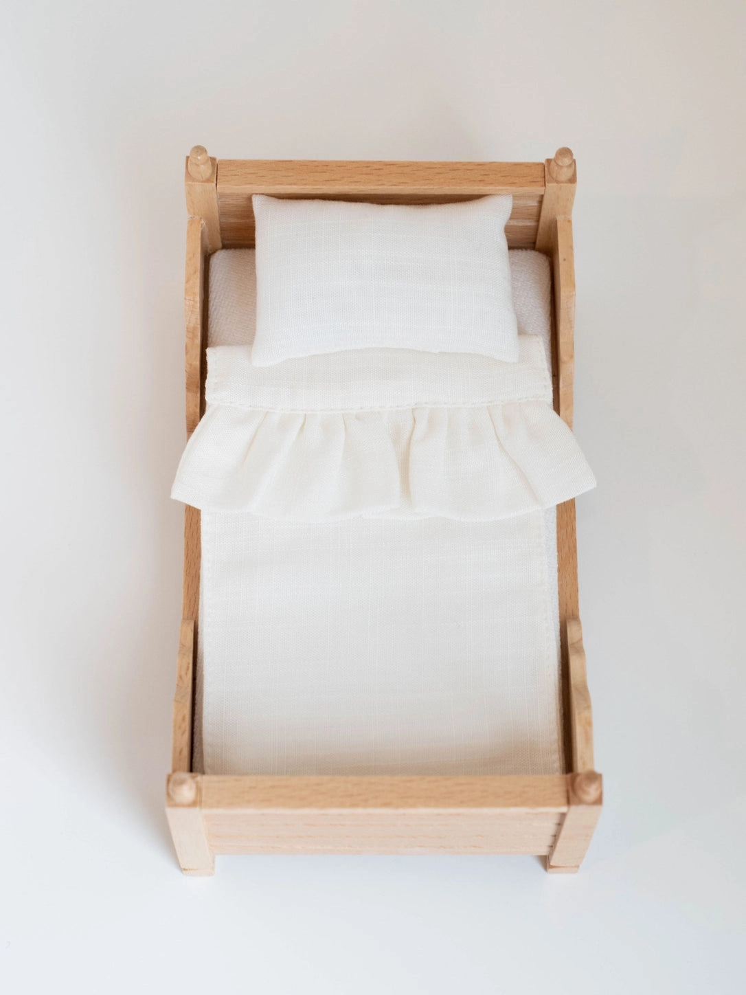 Mouse Sized Dollhouse off white linen bedding set