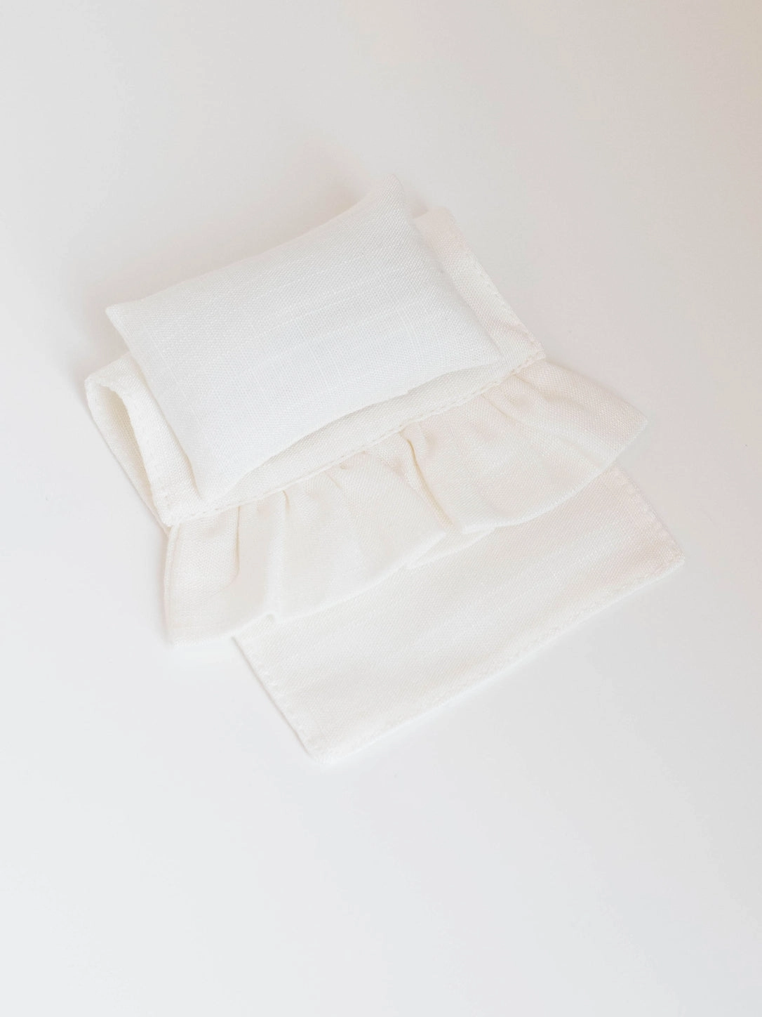 Mouse Sized Dollhouse off white linen bedding set