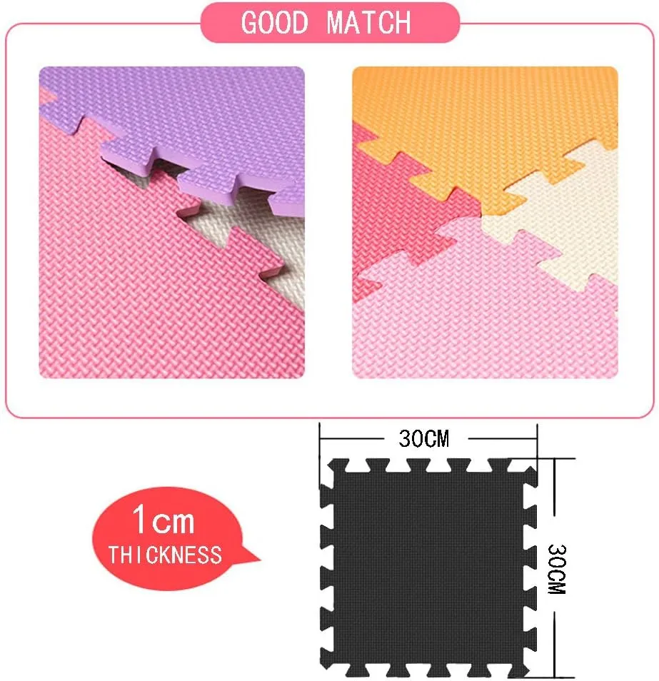 MQIAOHAM® 18 Pieces Puzzle Play Mats, Soft Baby Play Mat, Kids Interlocking Foam Floor Tiles, Toddlers Carpet Playmats G301018-101110112
