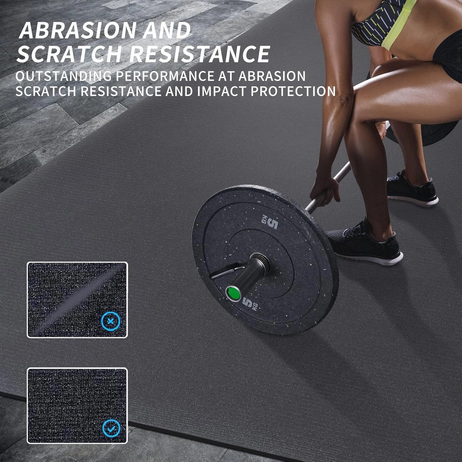 MRO Extra Large Exercise Mat For Home Gym, 8'x4.5'/7'x4.5'/6'x4.5'(7mm) Workout Mats for Gym Flooring, Non-Slip, Extra Thick Durable Cardio Mat, Ideal for Plyo, Weights, MMA, Jump Rope -Shoe Friendly