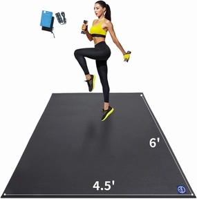 MRO Extra Large Exercise Mat For Home Gym, 8'x4.5'/7'x4.5'/6'x4.5'(7mm) Workout Mats for Gym Flooring, Non-Slip, Extra Thick Durable Cardio Mat, Ideal for Plyo, Weights, MMA, Jump Rope -Shoe Friendly