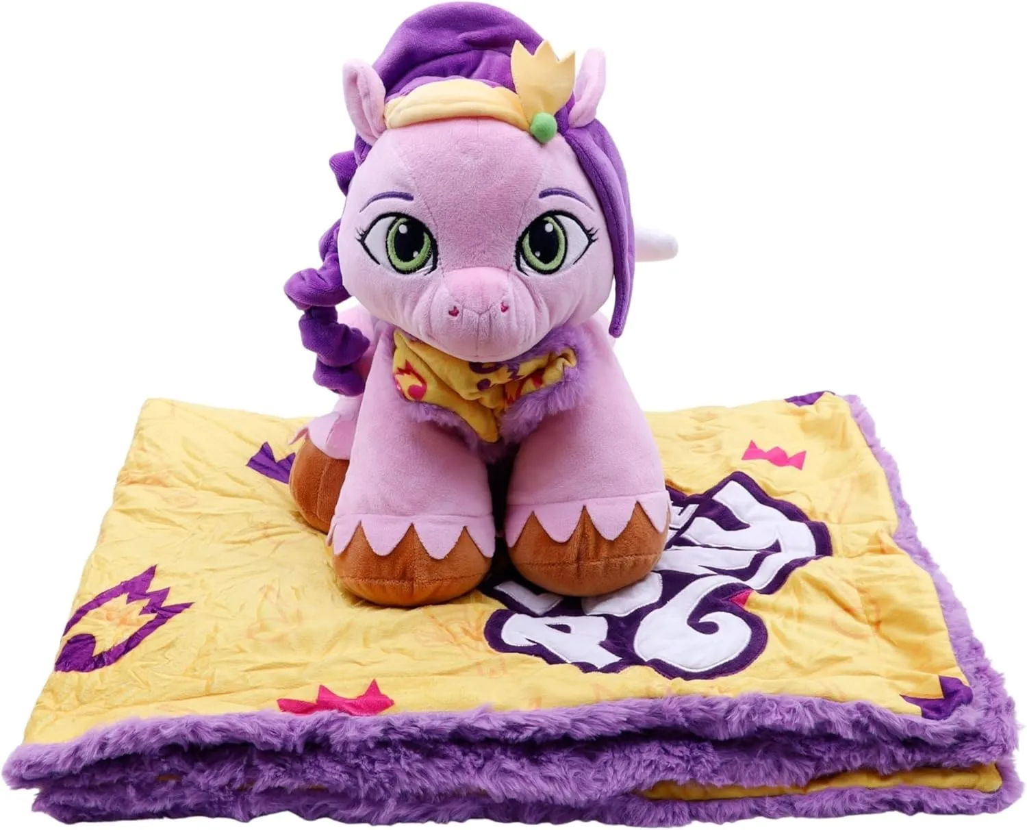 My Little Pony Pip Blankie Bestie, 2-in-1 Stuffed Animal & Blanket, Soft Sensory Plush Toy Gift for Girls, Boys, Babies, Toddlers, & Kids - Stuffed Animal with a Blanket