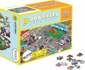 Mystery Jigsaw Puzzle-Glitch-1,000 Pcs Mystery Puzzle with Storytelling Comics, Secret Ending-1000 Piece Puzzle for Adults & Kids –19.7'' x 27.6'' Frameable Magic Puzzle Art