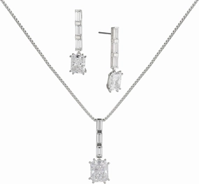 NADRI Emerald Drop Earrings and Necklace Set