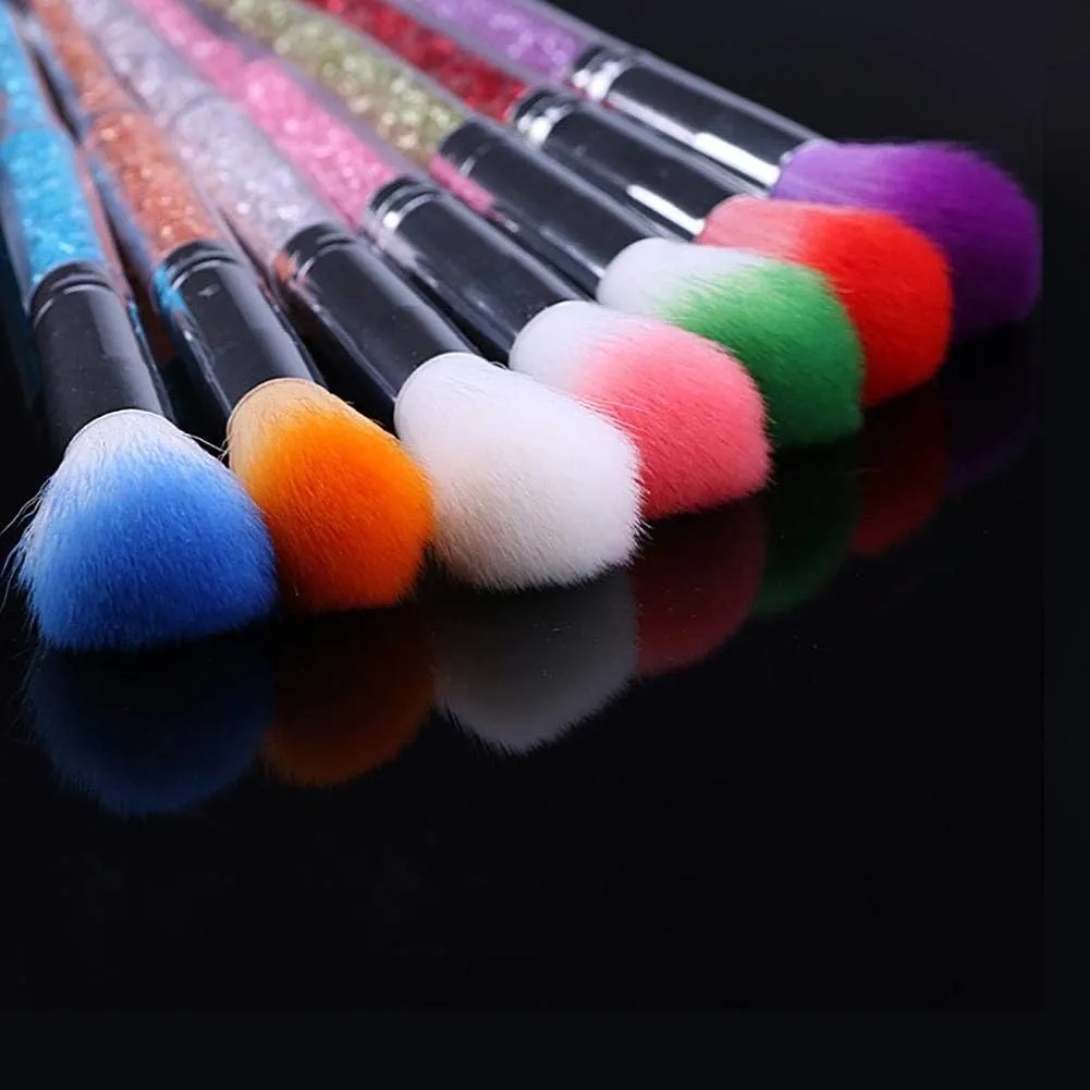 Nail Brush 3Pcs/Set Soft Nail Art Cleaning Brush Dust Remover Manicure Makeup Tool Acrylic UV Gel Powder Manicure Care Cleaner - (Color: Random Color)