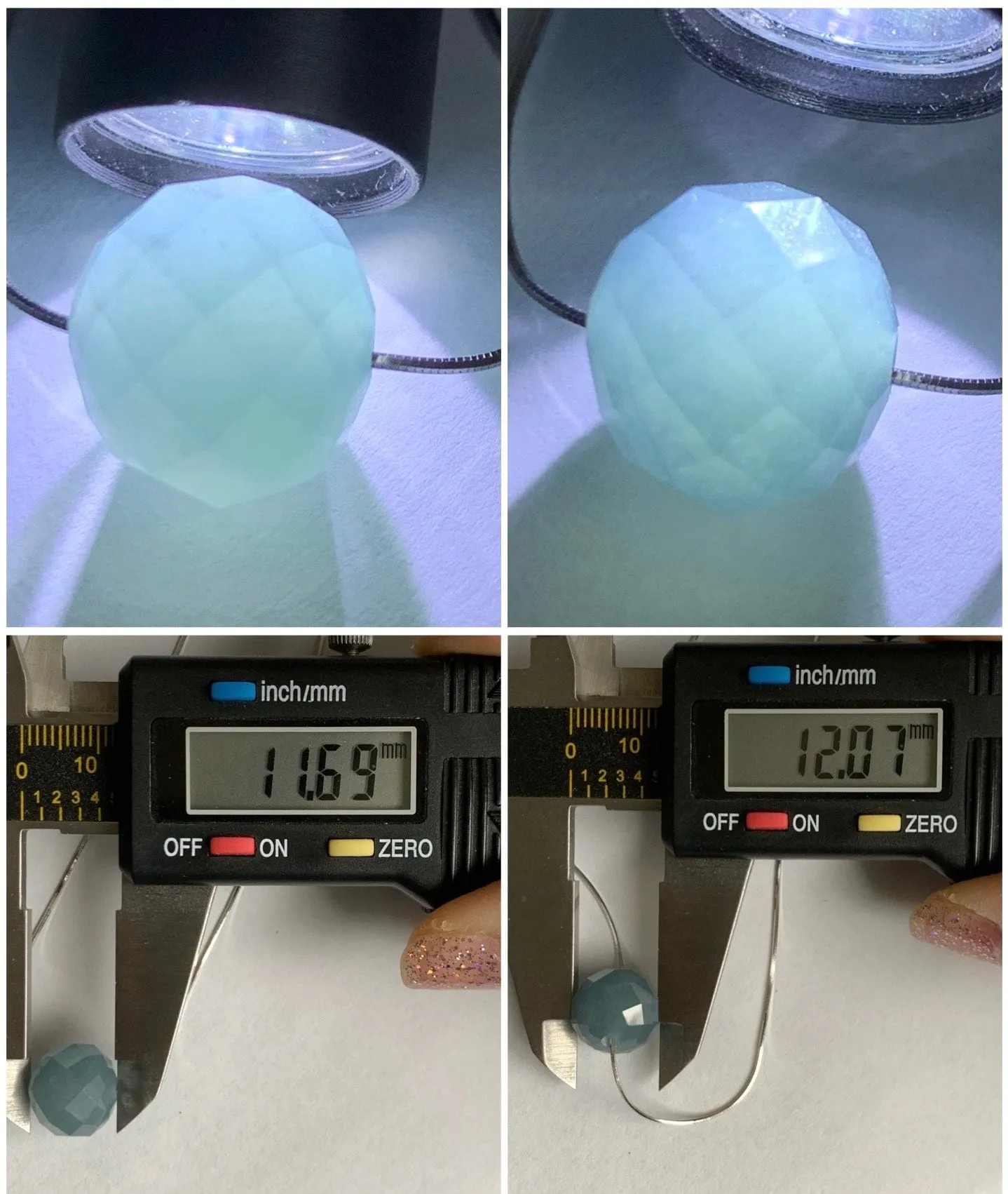 Natural Guatemalan Icy Translucent Light Dusty Blue Jadeite Faceted Drum Bead Pendant Sterling Silver Chain 17.5” adjustable 天然冰危淡蓝翡翠切割面鼓珠项链
