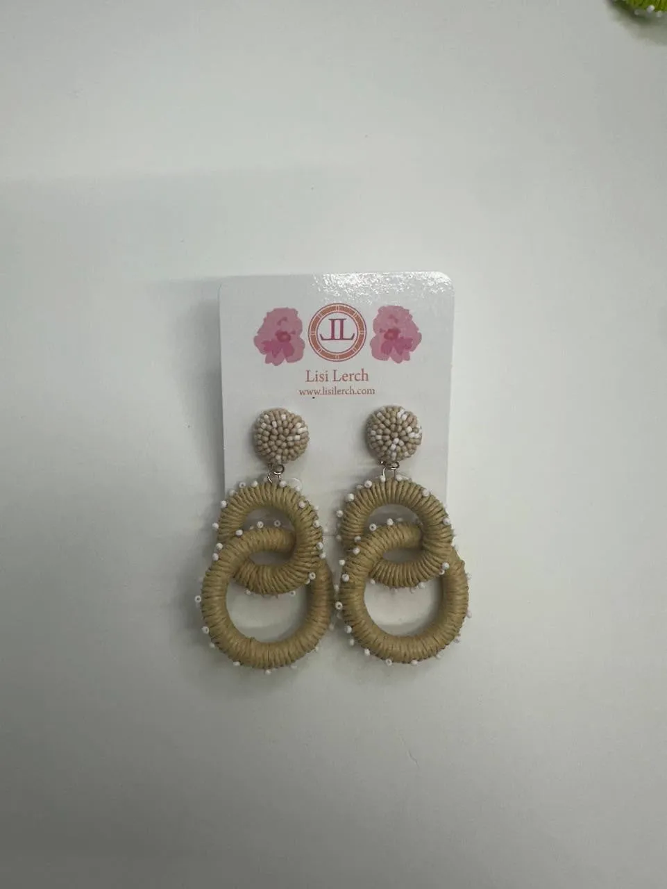 Natural Woven Fabric Chain Link Earring - Sample Sale Final Sale