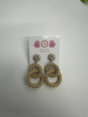 Natural Woven Fabric Chain Link Earring - Sample Sale Final Sale