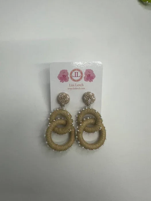 Natural Woven Fabric Chain Link Earring - Sample Sale Final Sale