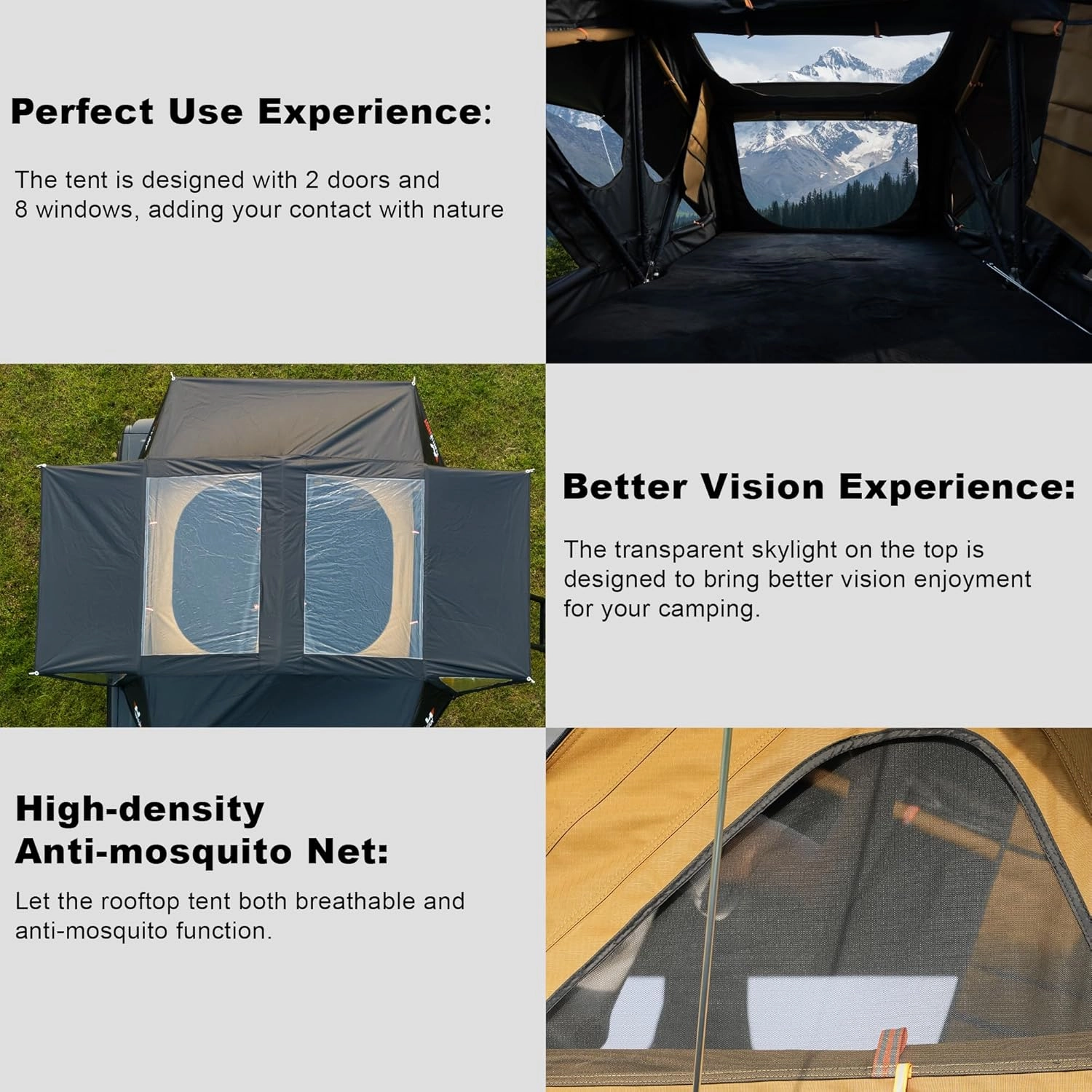 Naturnest Andromeda Rooftop Tent, Soft Shell Rooftop Tent, Rooftop Tent for Vans, Jeeps, SUVs, Trucks, Increased Use Area 2-3 Person Tent