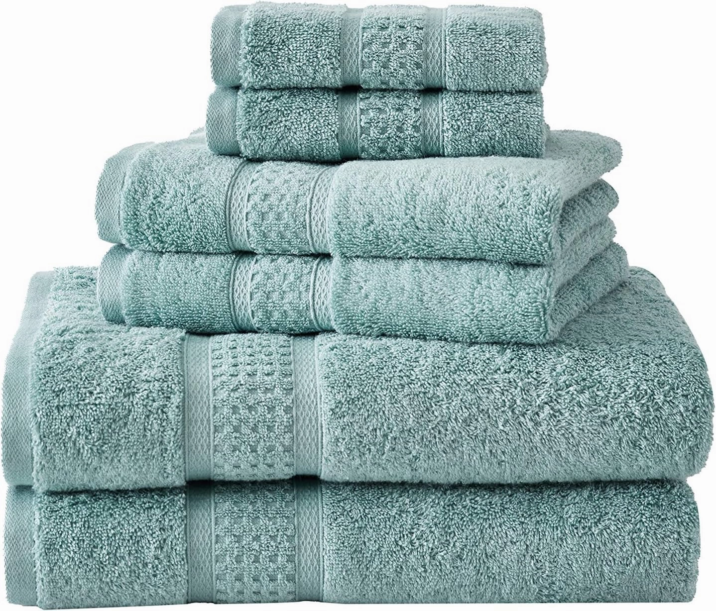 Nautica - Bath Towels, Fade Resistant Bathroom Essentials, Highlight Absorbent, Oeko-Tex Certified (Oceane Turquoise, 6-Piece)