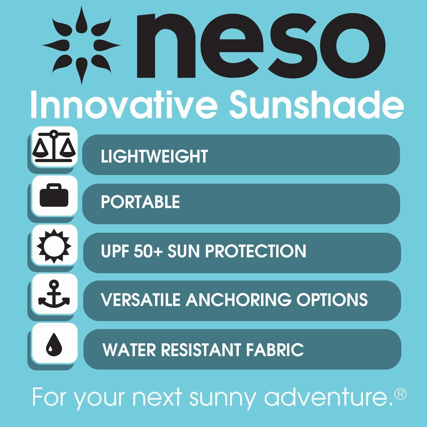 Neso Tents Beach Tent with Sand Anchor, Portable Canopy Sun Shelter, 7 x 7ft - Patented Reinforced Corners - Coral