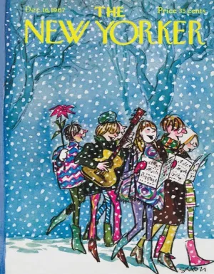 New York Puzzle Company - New Yorker Caroling Mini - 100 Piece Jigsaw Puzzle for Family Game Nights by Charles Saxon