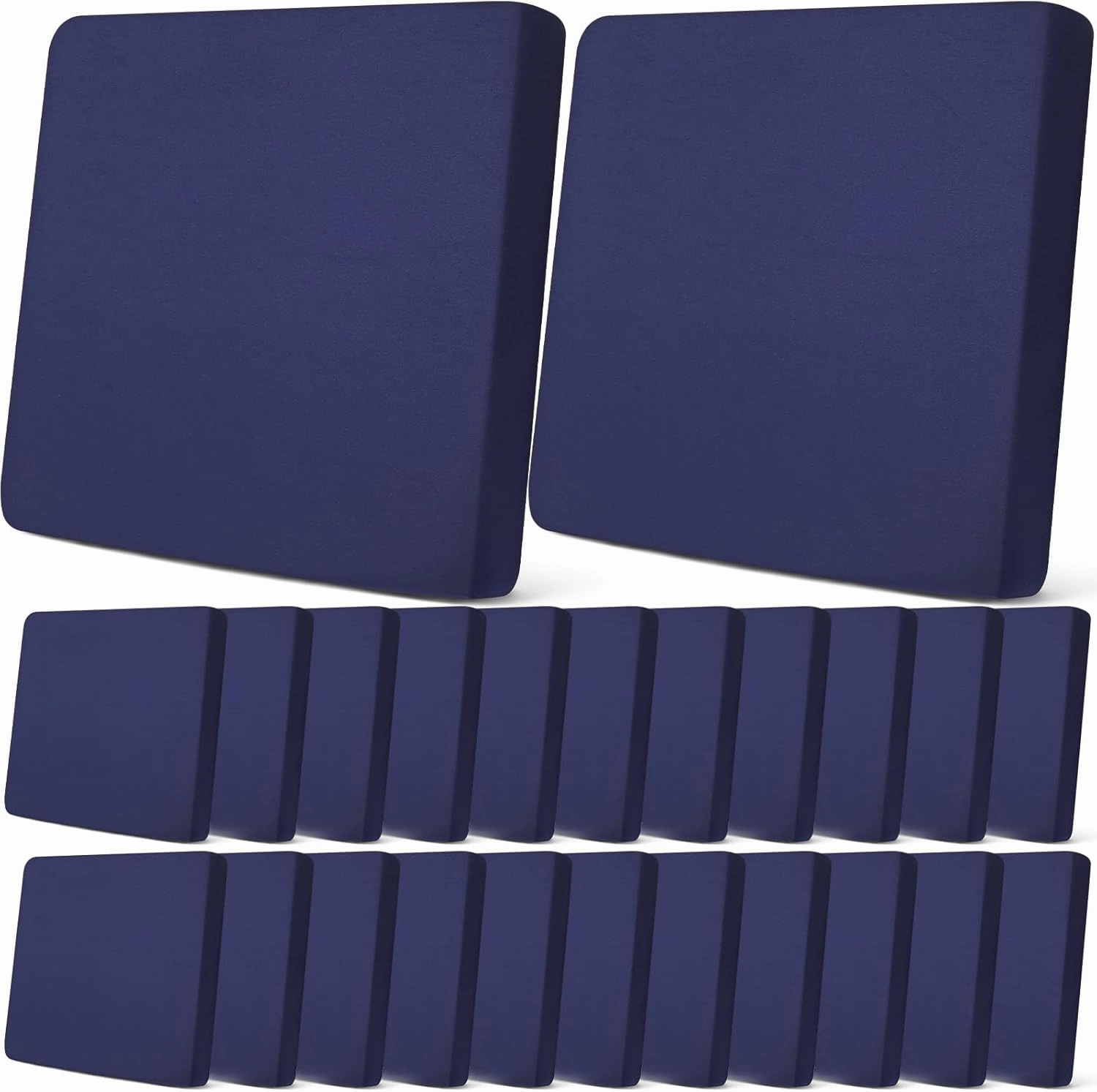 Newwiee 24 Pcs Patio Cushion Covers Stretch Sofa Outdoor Cushion Covers Replacement, Waterproof Couch Slipcover Sofa Seat Flexibility Furniture Protector, Washable (Navy Blue)
