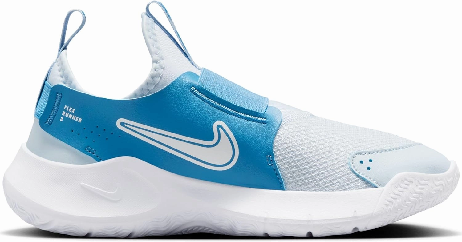 Nike Flex Runner 3 Big Kids' Road Running Shoes (FN1294-402, Blue Tint/Blue Beyond/White)
