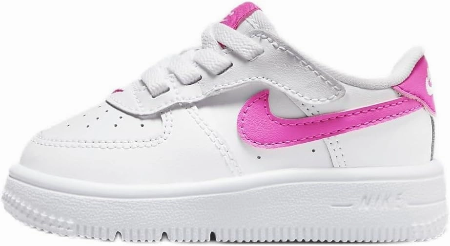 Nike Force 1 Low EasyOn Baby/Toddler Shoes (FN0236-102, White/Laser Fuchsia) Size 4