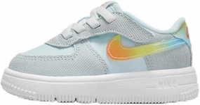 Nike Force 1 Low EasyOn Baby/Toddler Shoes (HF4784-474, Glacier Blue/Light Lemon Twist/Aquarius Blue/Total Orange) Size 6