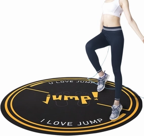 Nisorpa Jump Rope Mat 49'' Round Non-Slip Pad 1/4'' Thick Durable Workout Shock Absorbing for Skipping, Cardio, Cross Exercise, Gym - Black and Yellow