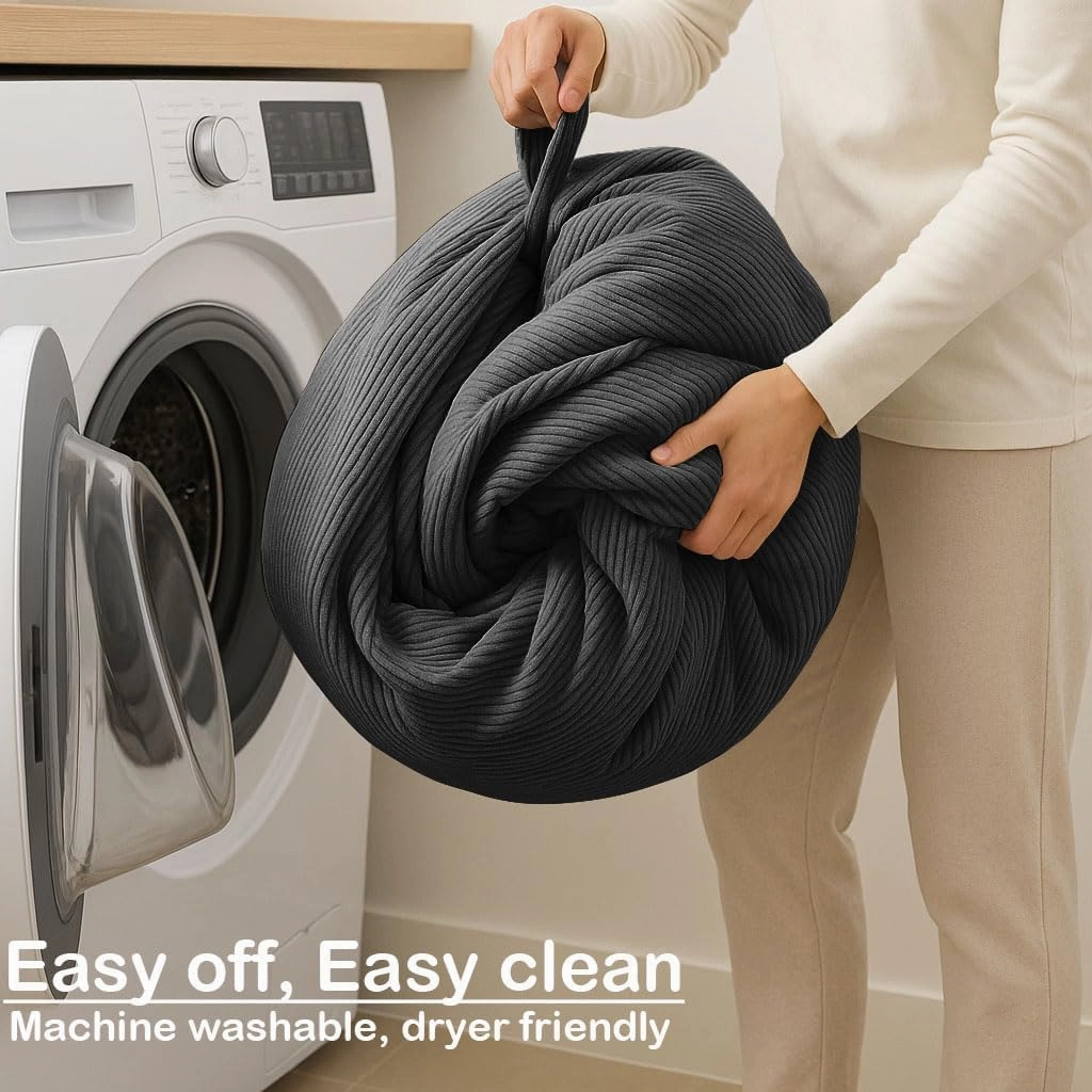 Nobildonna 3 ft Bean Bag Chair Cover (No Filler) 35"×43" Large Stuffed Animal Storage Bean Bag Washable Big Beanbag Chair Cover Premium Corduroy Bean Bag Cover for Adults,Kids,Dark Grey 300L