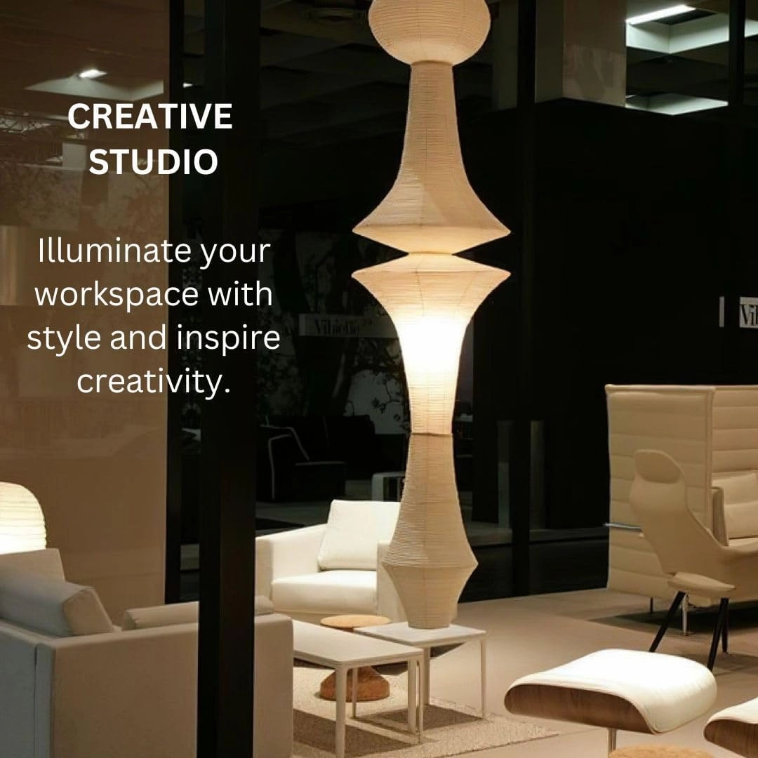 Nogy Large Lantern Lamp - Off White Pendant - Rice Paper - Long Pendant - Perfect for Home Decor, Easy Installation (Hardwired)