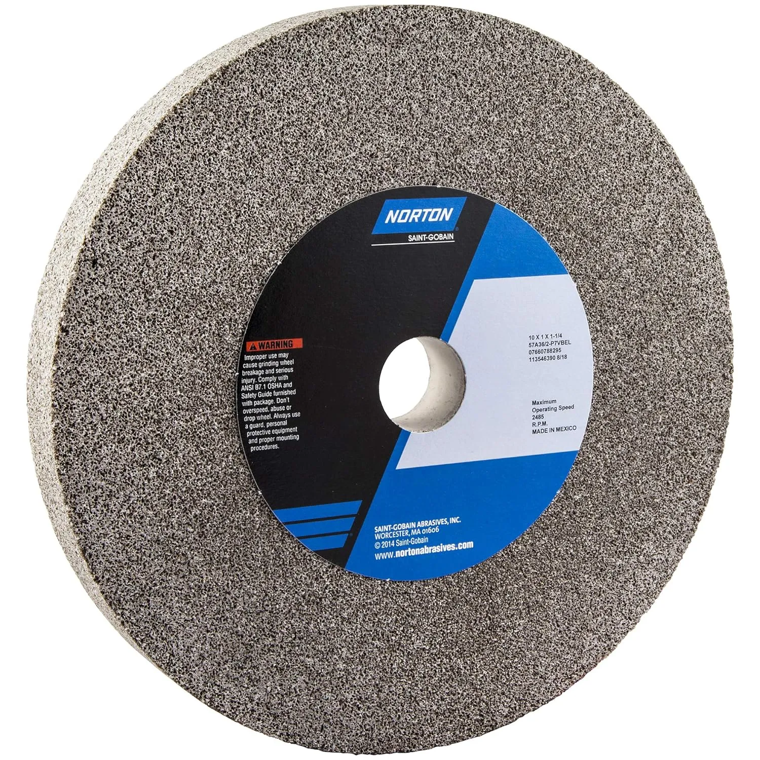 Norton Grinding Wheel, Gemini Bench and Pedestal Aluminum Oxide Bench Grinder Wheel, Medium Grit 8 Inch Grinder Wheel, Pack of 1