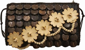 Nova&Aria Handwoven coconut husk Natural Purse Women Cross body Bag -17C