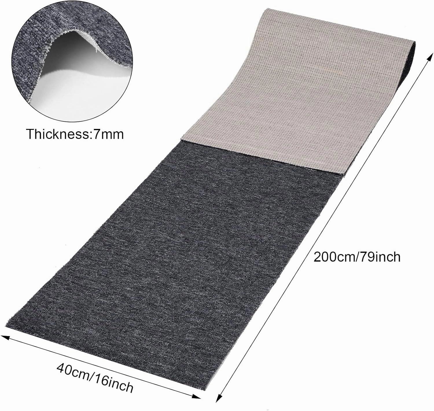 Nuanchu Large Semi Finished Outdoor Mat 16 x 79 Inch Narrow Door Mat Non Slip Boot Rugs Waterproof Carpet Roll for Bathroom Entryway Indoor Outdoor(Classic Grey,1 Roll)