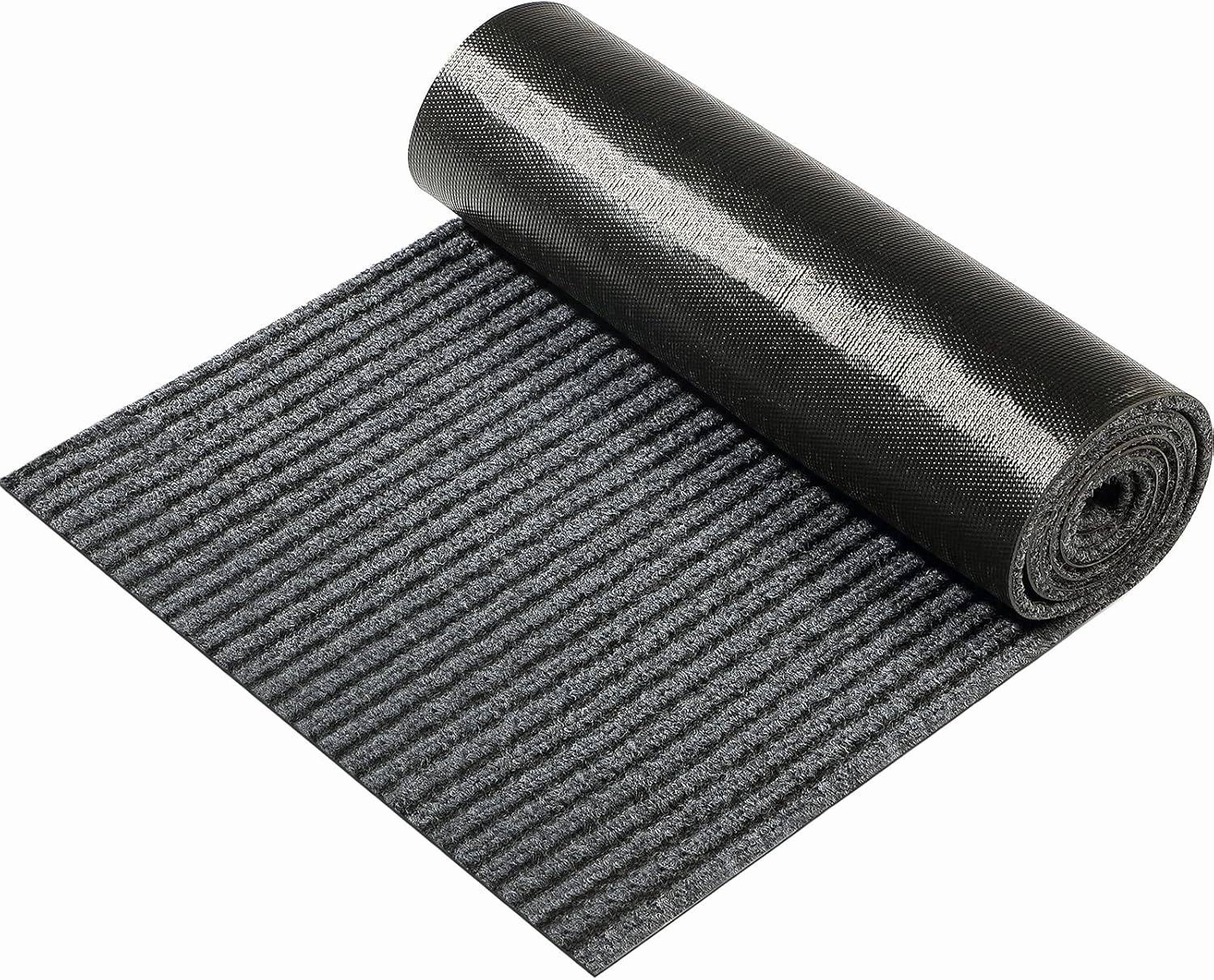 Nuanchu Large Semi Finished Outdoor Mat 16 x 79 Inch Narrow Door Mat Non Slip Boot Rugs Waterproof Carpet Roll for Bathroom Entryway Indoor Outdoor(Gray,1 Roll)