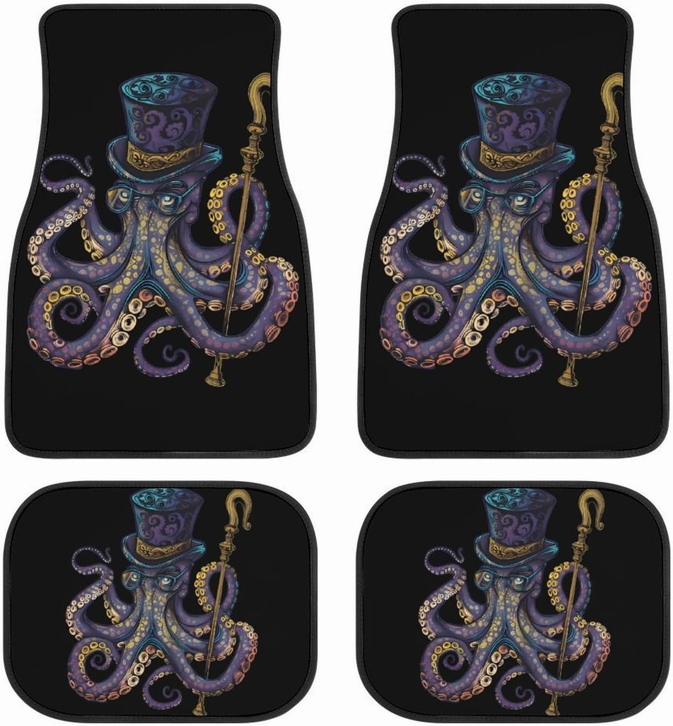 Octopus Doctor Novelty Car Floor Mats Printed Water-Proof All Weather Car Floors Carpet Mat 4 Pieces Sets