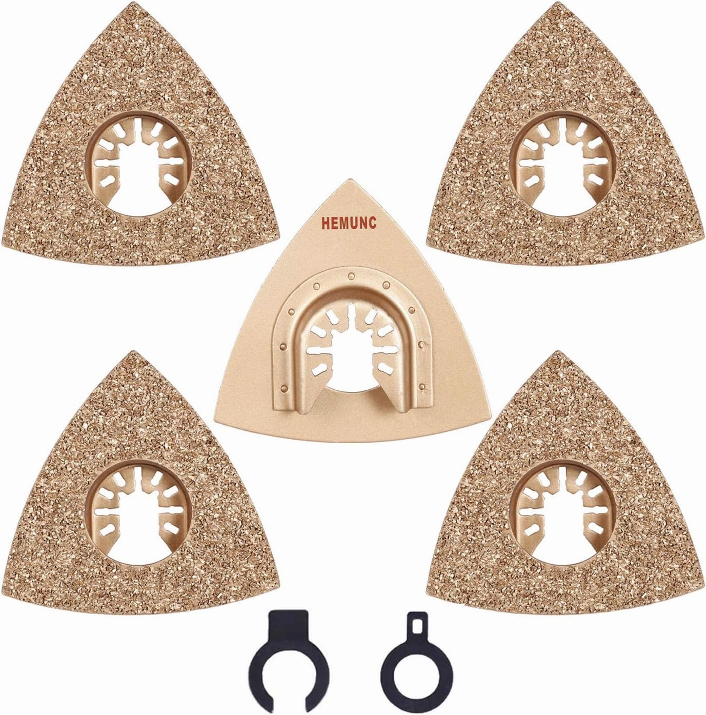 Oscillating Tool Blades, HEMUNC 5pcs Universal Triangle Carbide Oscillating Multitool Saw Blades Accessories kit