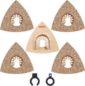 Oscillating Tool Blades, HEMUNC 5pcs Universal Triangle Carbide Oscillating Multitool Saw Blades Accessories kit